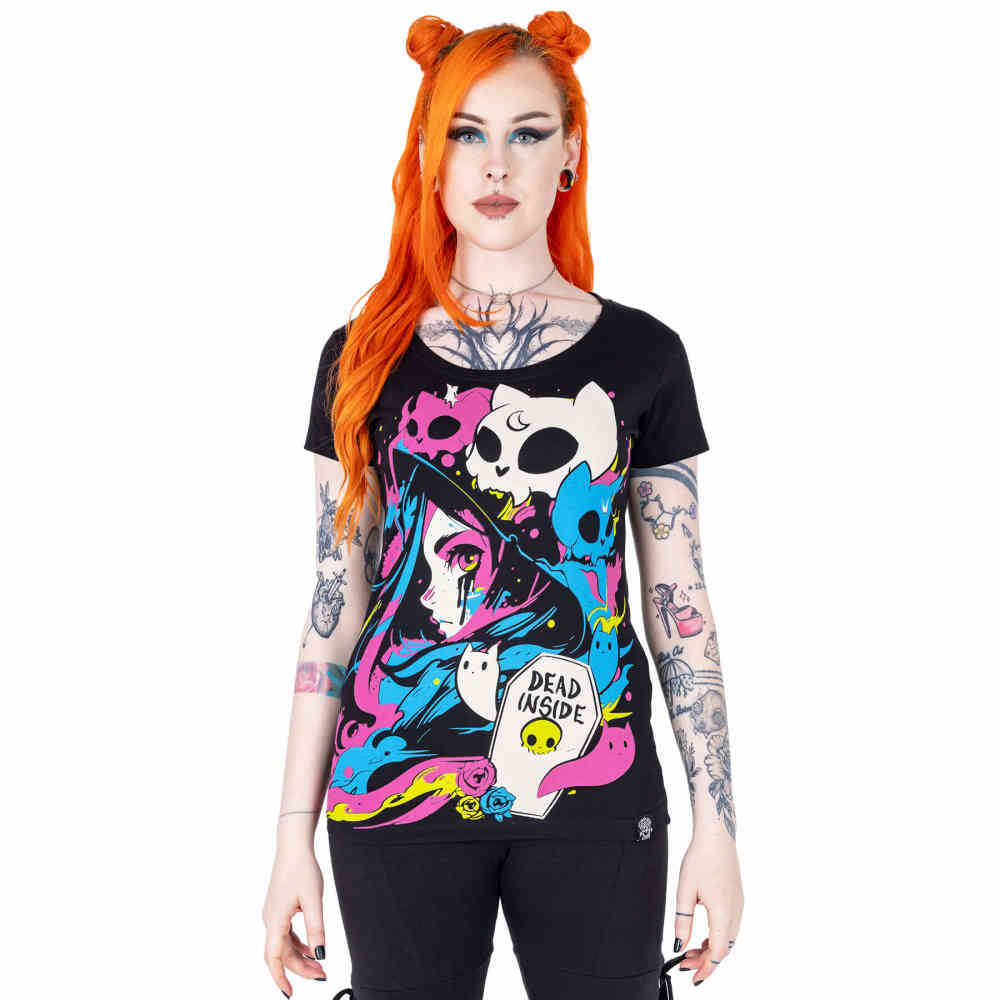 Cupcake Cult - Kitty Spirit T-shirt Femme - Noir